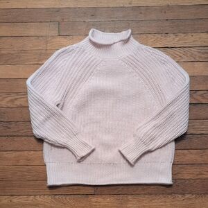 J. Crew Cotton Light Pink Turtleneck Sweater